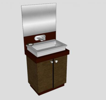 卫浴实木柜架SU模型下载_sketchup草图大师SKP模型