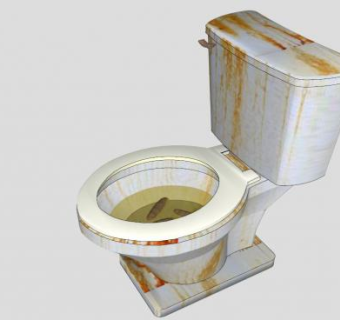 肮脏马桶厕所SU模型下载_sketchup草图大师SKP模型