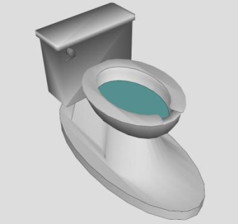 连体式马桶SU模型下载_sketchup草图大师SKP模型