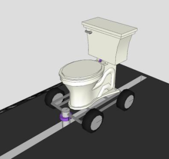 厕所赛车手插槽车马桶SU模型下载_sketchup草图大师SKP模型