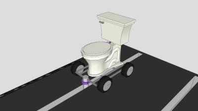 厕所赛车手插槽车马桶SU模型下载_sketchup草图大师SKP模型