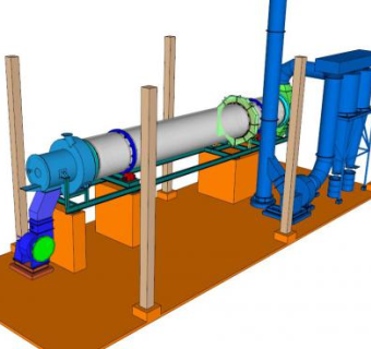 工业回转干燥机的SU模型设计_su模型下载 草图大师模型_SKP模型