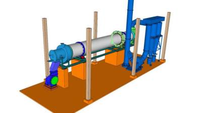 工业回转干燥机的SU模型设计_su模型下载 草图大师模型_SKP模型