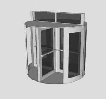 十字形旋转门SU模型下载_sketchup草图大师SKP模型
