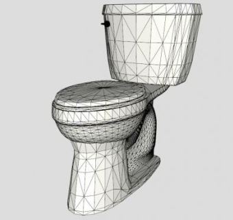 两件式厕所马桶SU模型下载_sketchup草图大师SKP模型