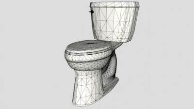 两件式厕所马桶SU模型下载_sketchup草图大师SKP模型