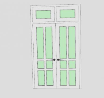 木框玻璃平开门SU模型下载_sketchup草图大师SKP模型