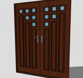 庭院木门SU模型下载_sketchup草图大师SKP模型