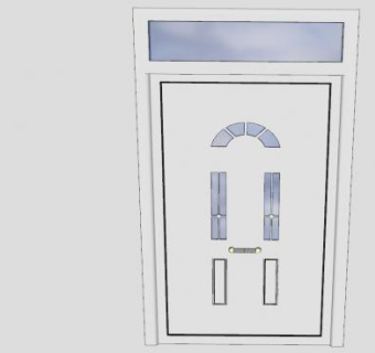 美式模压玻璃门SU模型下载_sketchup草图大师SKP模型