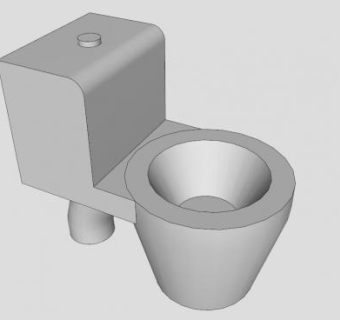 现代白色马桶便器SU模型下载_sketchup草图大师SKP模型