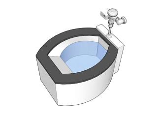 商业厕所<em>坐便</em>器SU模型下载_sketchup草图大师SKP模型