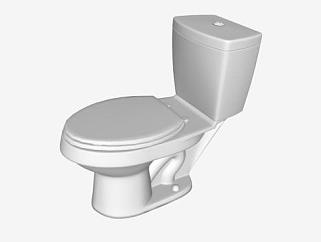 卡斯滕厕所白色便器SU模型下载_sketchup草图大师SKP模型