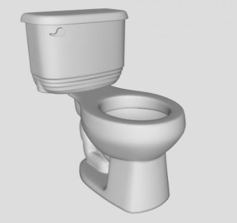 厕所粗圆头马桶SU模型下载_sketchup草图大师SKP模型