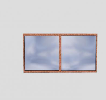 金属边框玻璃窗SU模型下载_sketchup草图大师SKP模型