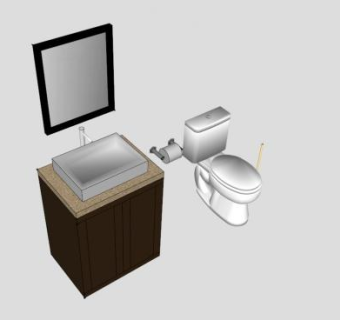 卫生间浴室马桶SU模型下载_sketchup草图大师SKP模型