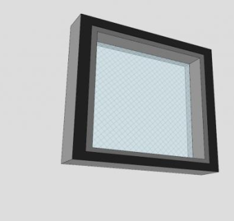 矩形金属窗SU模型下载_sketchup草图大师SKP模型