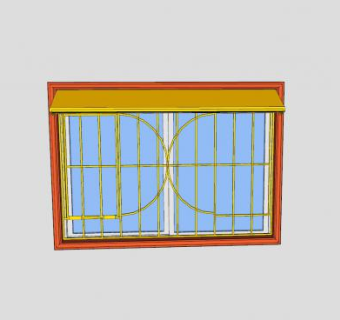 滑动玻璃防火窗SU模型下载_sketchup草图大师SKP模型