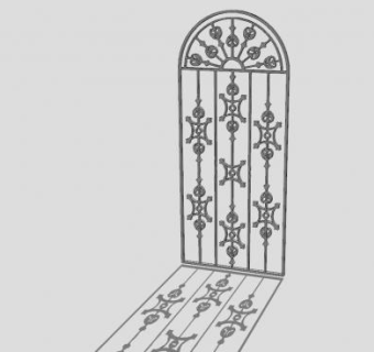 金属窗格栅SU模型下载_sketchup草图大师SKP模型