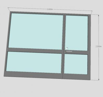 金属框架大窗口SU模型下载_sketchup草图大师SKP模型