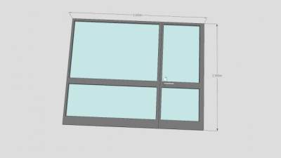 金属框架大窗口SU模型下载_sketchup草图大师SKP模型