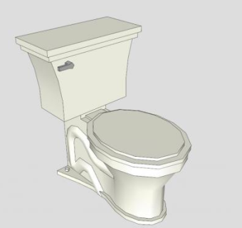 卫浴白色马桶便器SU模型下载_sketchup草图大师SKP模型