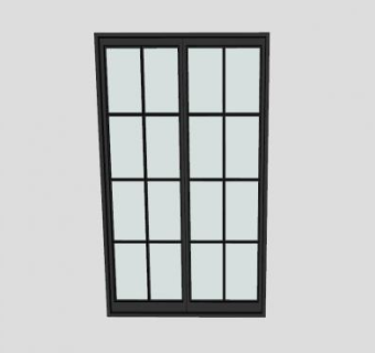 金属平开窗SU模型下载_sketchup草图大师SKP模型