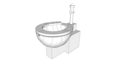 卫生间白色马桶SU模型下载_sketchup草图大师SKP模型