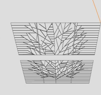 树状钢窗格栅SU模型下载_sketchup草图大师SKP模型