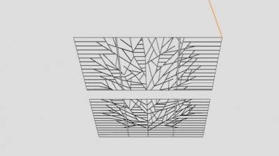 树状钢窗格栅SU模型下载_sketchup草图大师SKP模型