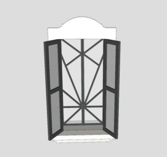 铁窗和百叶窗SU模型下载_sketchup草图大师SKP模型