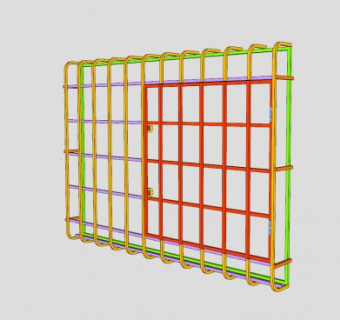 彩色金属珊栏窗SU模型下载_sketchup草图大师SKP模型