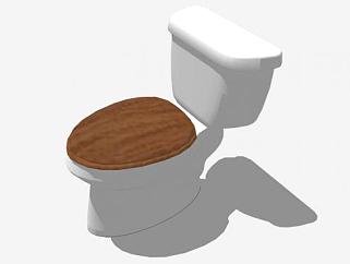 厕所白色马桶便器SU模型下载_sketchup草图大师SKP模型