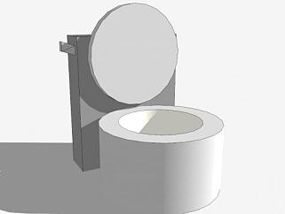 巨大厕所马桶便器SU模型下载_sketchup草图大师SKP模型