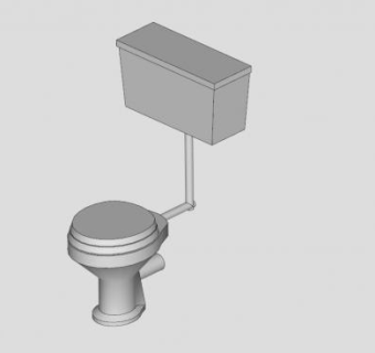 分体式白色马桶SU模型下载_sketchup草图大师SKP模型