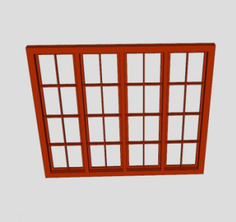 铝木窗框SU模型下载_sketchup草图大师SKP模型