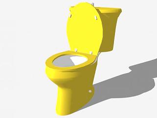 定制黄色厕所SU模型下载_sketchup草图大师SKP模型