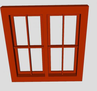 铝木窗SU模型下载_sketchup草图大师SKP模型