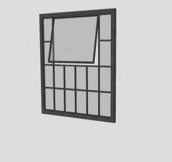 老式上悬窗SU模型下载_sketchup草图大师SKP模型