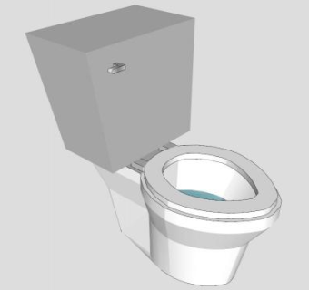 浴室白色马桶便器SU模型下载_sketchup草图大师SKP模型