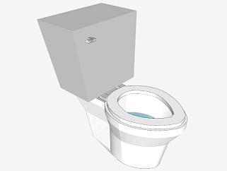 浴室白色马桶便器SU模型下载_sketchup草图大师SKP模型