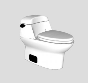 现代卫浴白色坐便器SU模型下载_sketchup草图大师SKP模型