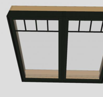 老式金属包层木窗SU模型下载_sketchup草图大师SKP模型