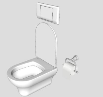 现代卫生间马桶SU模型下载_sketchup草图大师SKP模型