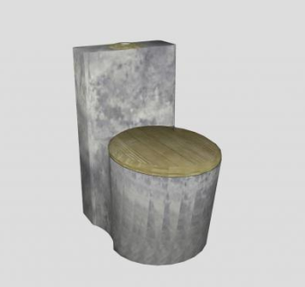坐便器石头马桶SU模型下载_sketchup草图大师SKP模型