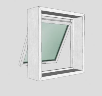 木纹双层玻璃窗SU模型下载_sketchup草图大师SKP模型