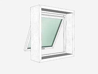 木纹双层玻璃窗SU模型下载_sketchup草图大师SKP模型