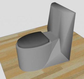 酷炫灰色马桶SU模型下载_sketchup草图大师SKP模型
