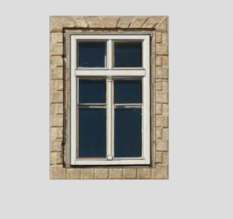 砖墙木框固定窗SU模型下载_sketchup草图大师SKP模型