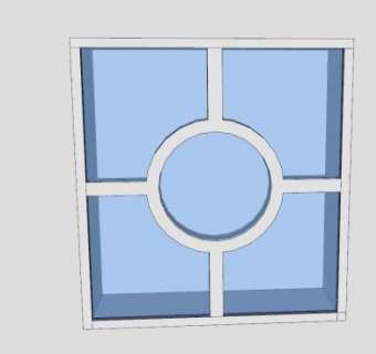 矩形中式玻璃窗SU模型下载_sketchup草图大师SKP模型