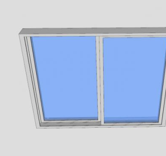 金属玻璃推拉窗SU模型下载_sketchup草图大师SKP模型